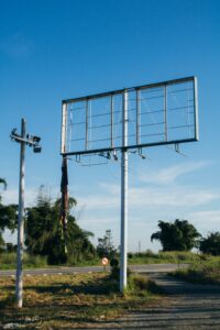 roadside worn out billboard